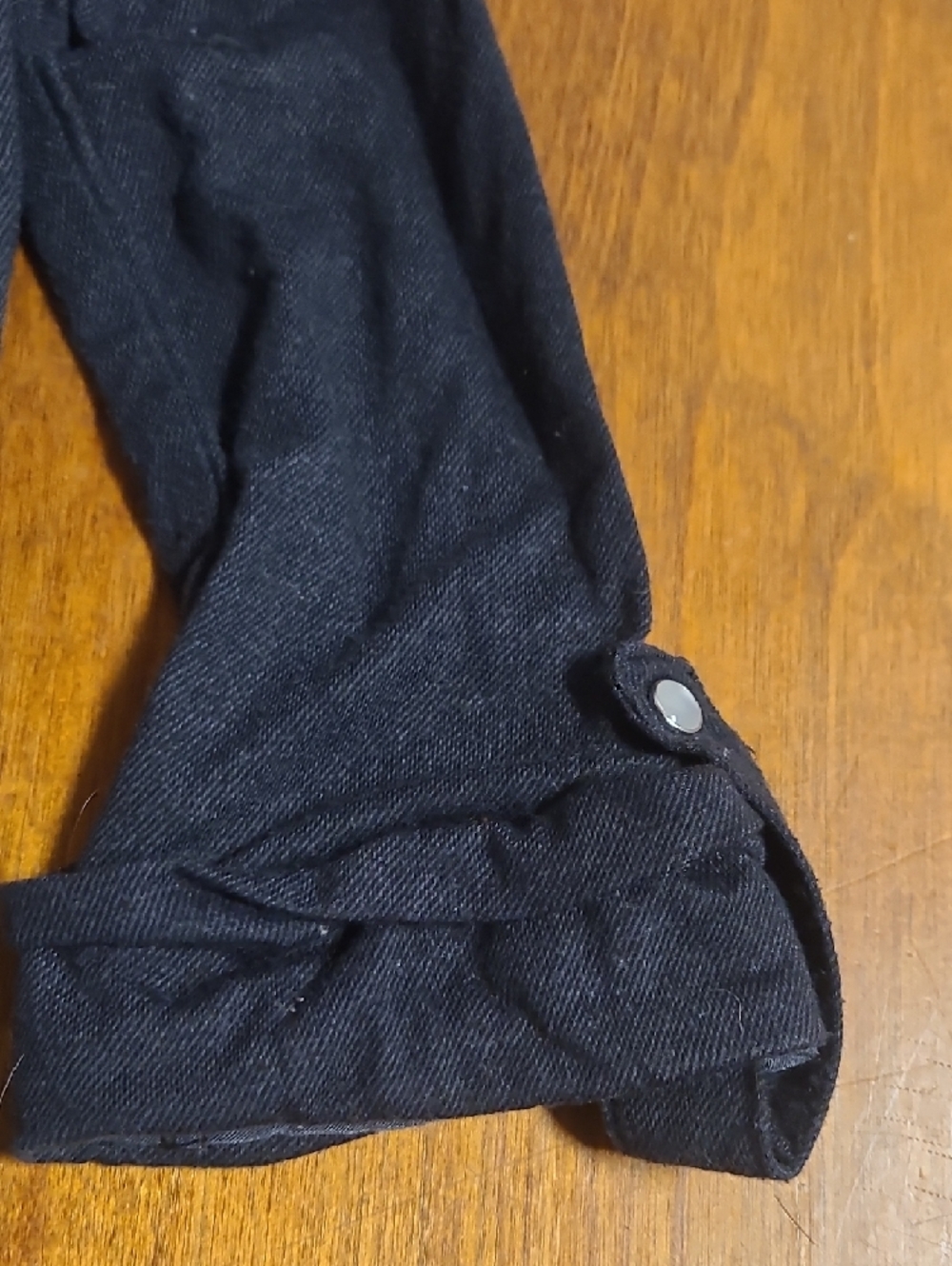 Black Button-Up Collared Shirt - Picture 4 of 5